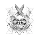 witch ceremonial dagger wiccan tattoo design idea