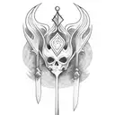 witch ceremonial dagger wiccan tattoo design idea