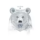 fierce bear with ax  tattoo design idea