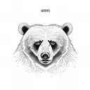 fierce bear with ax  tattoo design idea