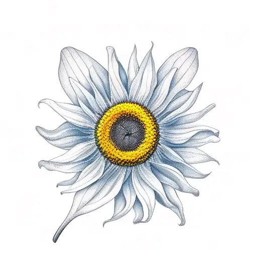 butterfly riding a sunflower  tattoo design idea