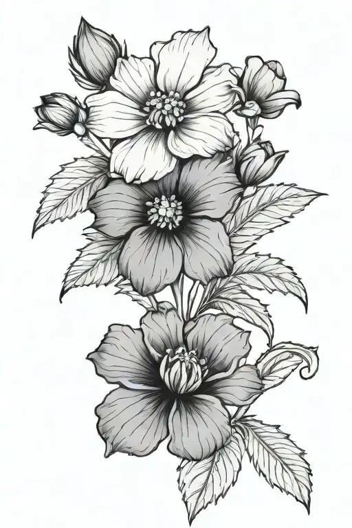 june birth flower january birth flower december birthflower august birflower (x2) february birthflower tattoo design idea