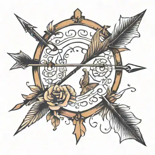 bow and arrow tattoo design idea