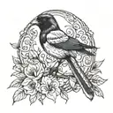 magpie tattoo design idea