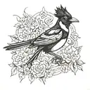magpie tattoo design idea
