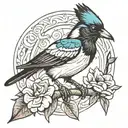 magpie tattoo design idea