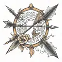 bow and arrow tattoo design idea