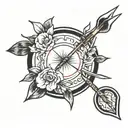 bow and arrow tattoo design idea