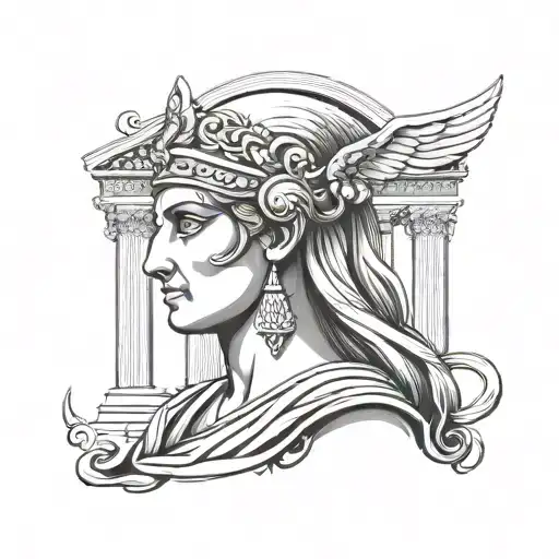 Greek goddess Athena tattoo design idea