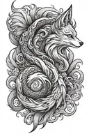 nine tail fox tattoo design idea