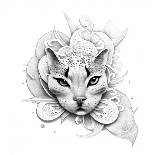 Lily with animal  tattoo design idea