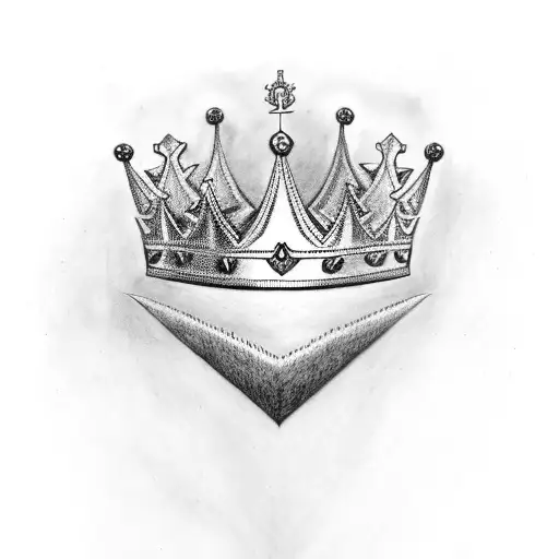 a kings crown with letter 'K' tattoo design idea