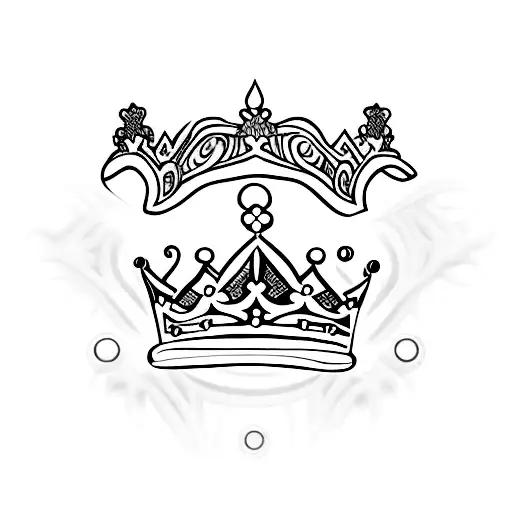a kings crown with three thorns with letter 'K' it has to be small minimal tattoo design idea