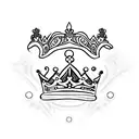 a kings crown with three thorns with letter 'K' it has to be small minimal tattoo design idea