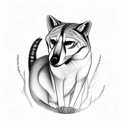 thylacine tattoo design idea