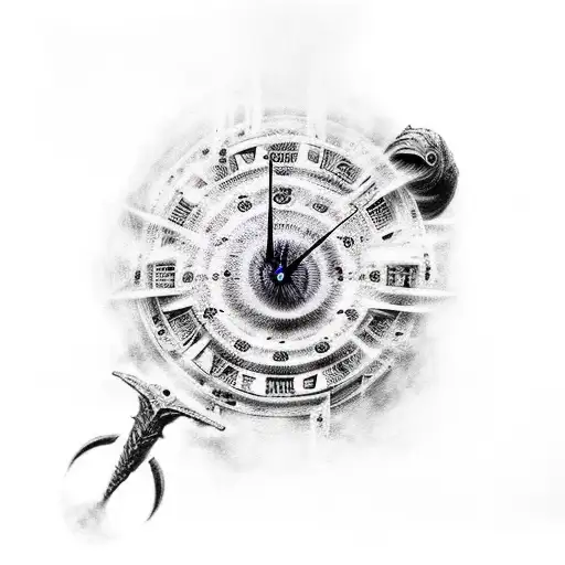 ancient clock, Lord of the rings, game of Thrones, sci-fi, books, black hole or event horizon, and dragons tattoo design idea