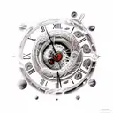 ancient clock, Lord of the rings, game of Thrones, sci-fi, books, black hole or event horizon, and dragons tattoo design idea