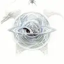 Lord of the rings architecture, game of Thrones, sci-fi, books, black hole or event horizon, and dragons tattoo design idea