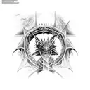 Lord of the rings architecture, game of Thrones, sci-fi, books, black hole or event horizon, and dragons tattoo design idea