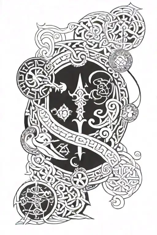 norse mythology sigils tattoo design idea