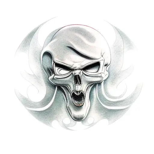 ghost face tattoo design idea