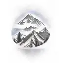 mountains with tree reflection on water sky aurora boralis stars tattoo design idea