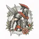 Roman gladiator tattoo design idea