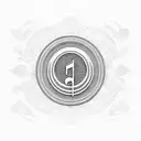 A dynamic composition featuring the Fluminense logo intertwined with musical notes, symbolizing the love for music and the football club tattoo design idea