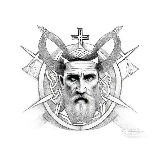 Christian Cross mix of Celt Scottish Mexican  tattoo design idea