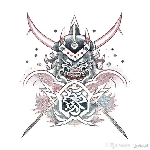 Japanese "Lightning Bolt Cherry Blossom Samurai..." Tattoo Idea
