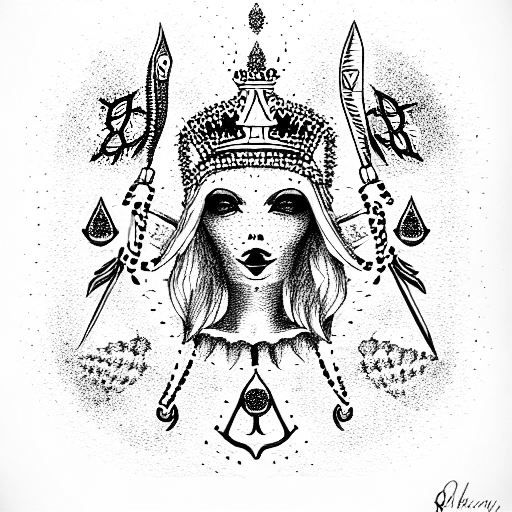 queen of spades tattoo design idea