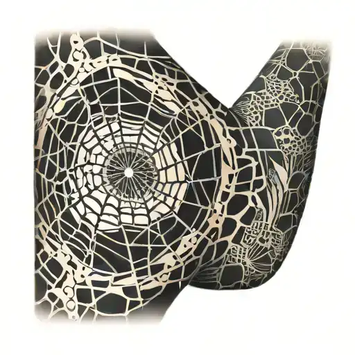 web on elbow tattoo design idea