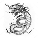 Winding Dragon tattoo design idea
