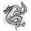 Winding Dragon tattoo design idea