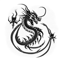 Winding Dragon tattoo design idea