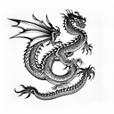 Winding Dragon tattoo design idea