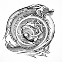 Spiral Dragon tattoo design idea