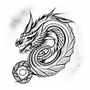 Spiral Dragon tattoo design idea