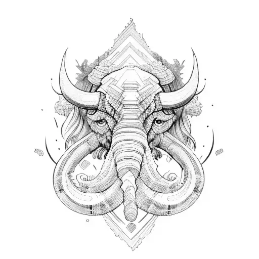 mammoth tattoo design idea