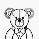 Teddy bear linework tattoo design idea