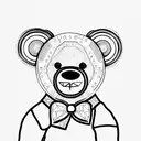 Teddy bear linework tattoo design idea