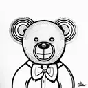 Teddy bear linework tattoo design idea