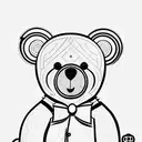 Teddy bear linework tattoo design idea