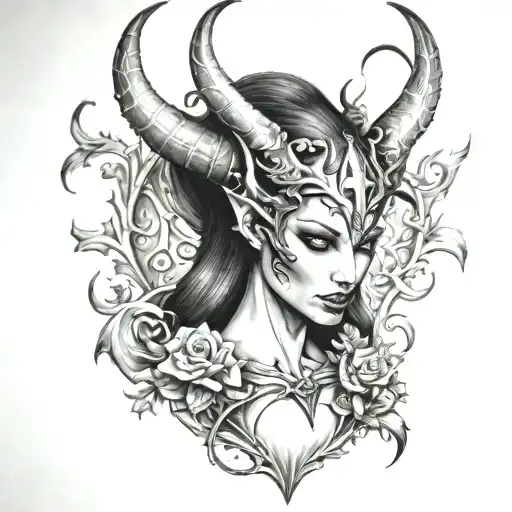 Succubus tattoo design idea
