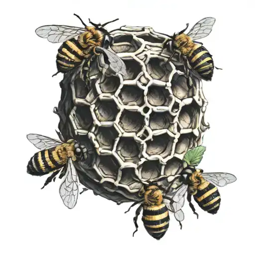 bee hive tattoo design idea