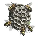 bee hive tattoo design idea