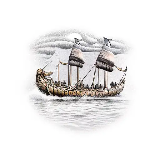 Viking Longship tattoo design idea