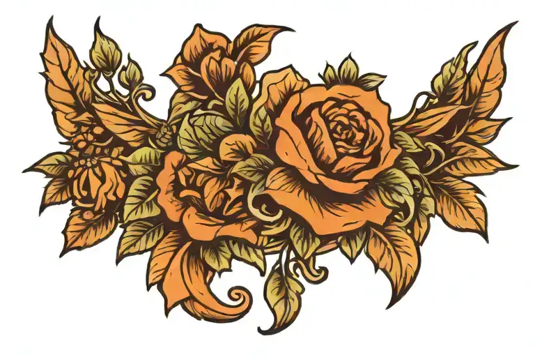 earthy arch over the knee tattoo tattoo design idea