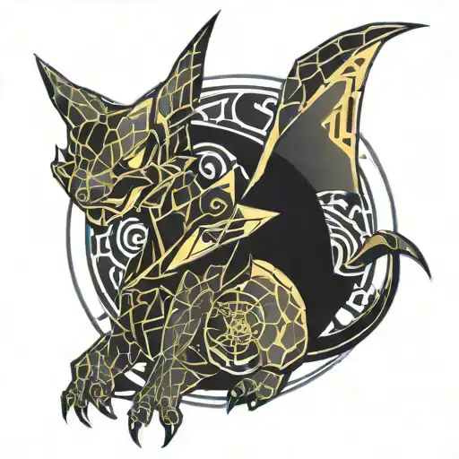 pikachu disguised as a charizard tattoo design idea