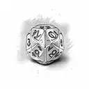 rich risk inside of dice  tattoo design idea